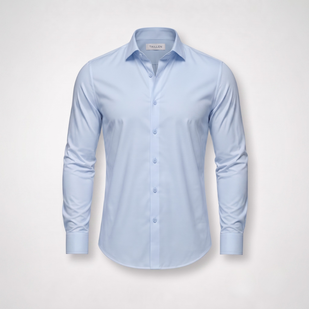 Chemise Taillen bleu clair présentée à plat