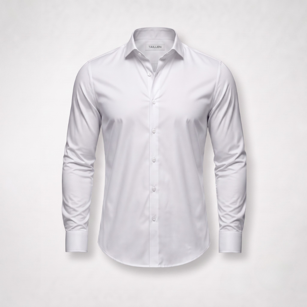 Chemise Taillen blanche présentée à plat