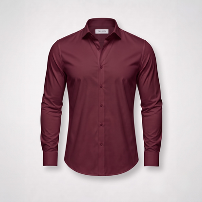 Chemise Taillen bordeaux présentée à plat